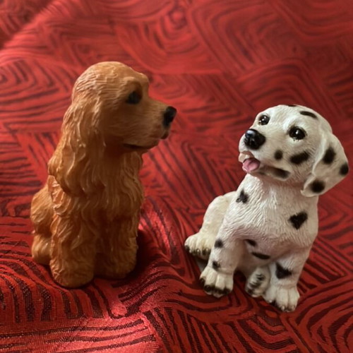 Decorative dog figurines set of 7 new