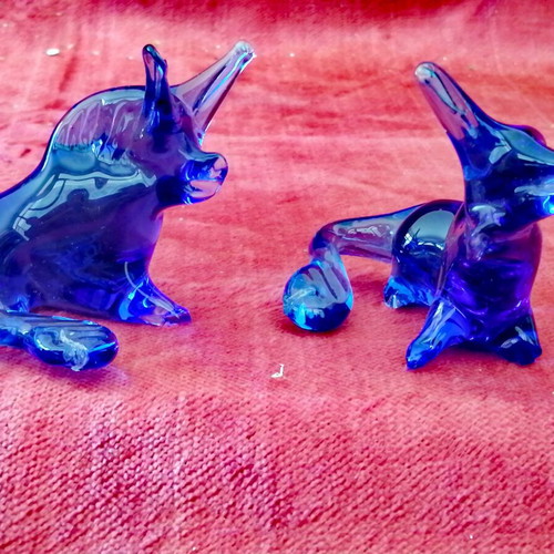 Murano dog figurines set of 2 new from Italy