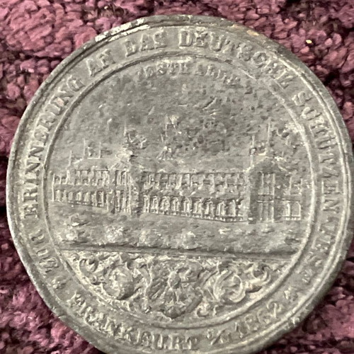 German bronze medal 1862 used, Frankfurt commemorative