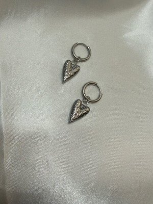 Hoop earrings with hearts new, stainless steel silver