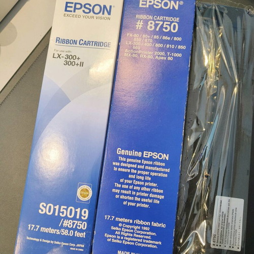 Epson No8750 black ink ribbons like new, set of 2