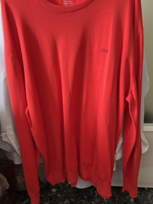 Lacoste Garment dyed ανδρική μπλούζα κόκκινη σαν καινούργιο, XXL