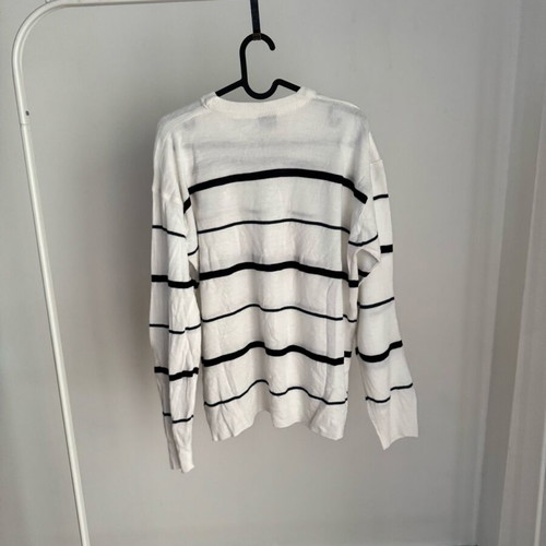 Apollon white pullover with navy stripes like new, regular fit size M