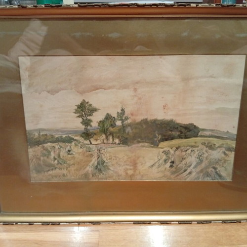 Watercolour painting by F.G. Parret 1920 used, framed 51x71cm
