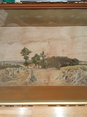 Watercolour painting by F.G. Parret 1920 used, framed 51x71cm