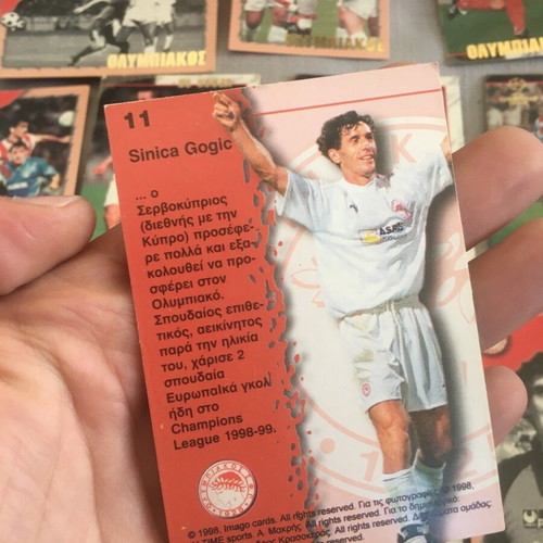Golden Olympiakos Champions League 98 Cards like new, vintage