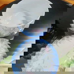 Японска порцеланова кутия за бижута Kozan Gama нова с ирисов мотив