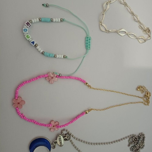 Jewelry lot for little lady with jewelry box, like new, silver bracelet