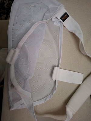 Arm and shoulder support sling used