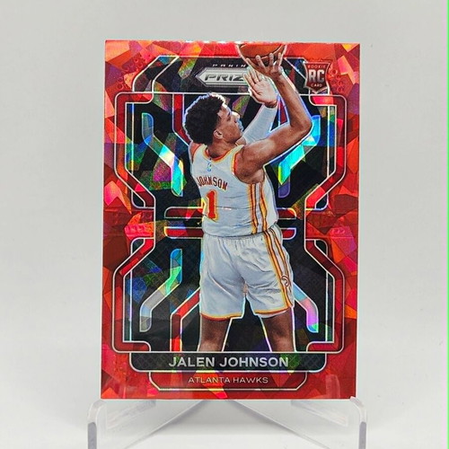 2021-22 Panini Prizm Jalen Johnson Red Cracked Ice Rookie Card like new