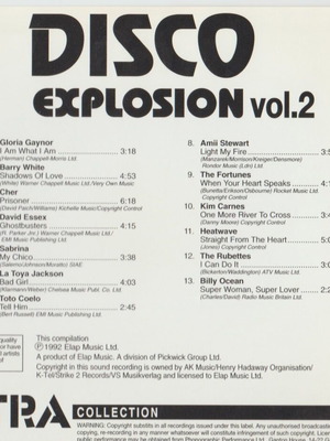Disco Explosion Vol. 2 CD like new 1992