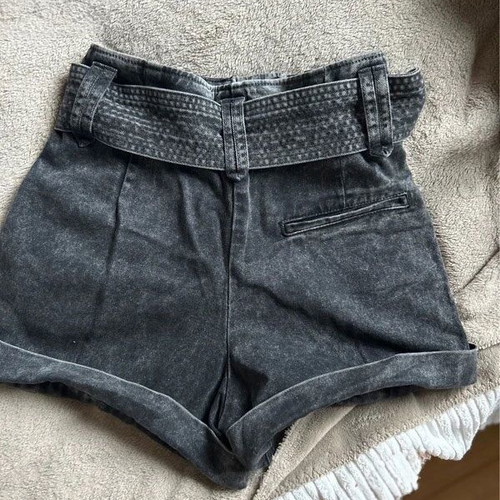 Sézane denim shorts high-waisted, like new, black, size M