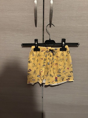 Yellow shorts pyjamas with playful all-over print like new