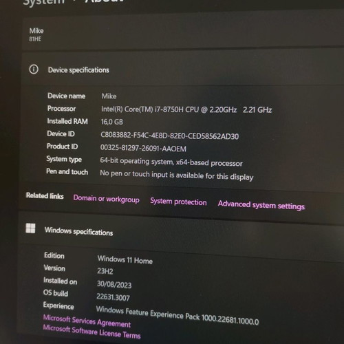 Laptop Lenovo Legion Y740 μεταχειρισμένο, 16GB RAM, 1TB HDD, 2TB SSD, 8GB NVIDIA RTX 2070