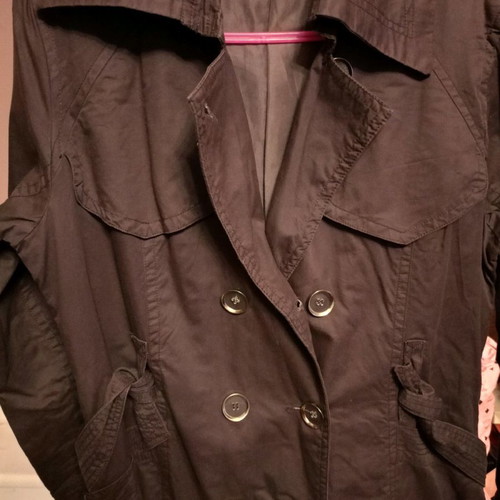 Long black gray trench coat like new, size XL