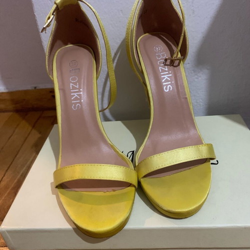 Bozikis stiletto sandals like new, size 37, yellow