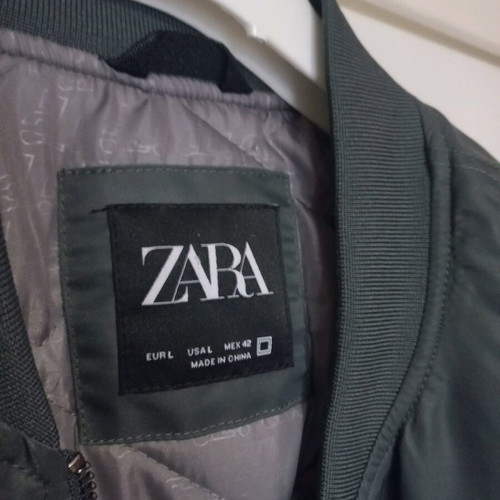 Bomber jacket Zara in faded green, size XL, like new