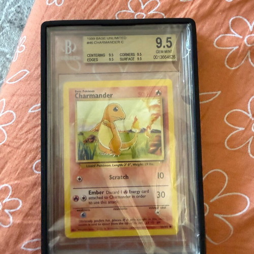 Pokémon Charmander Base Set BGS 9.5 Gem Mint like new