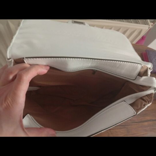 Crossbody bag with strap, white