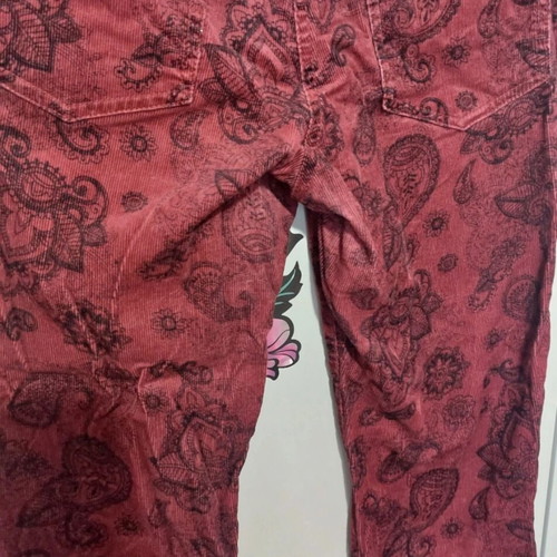 Gina Benotti corduroy pants with patterns, burgundy, size L