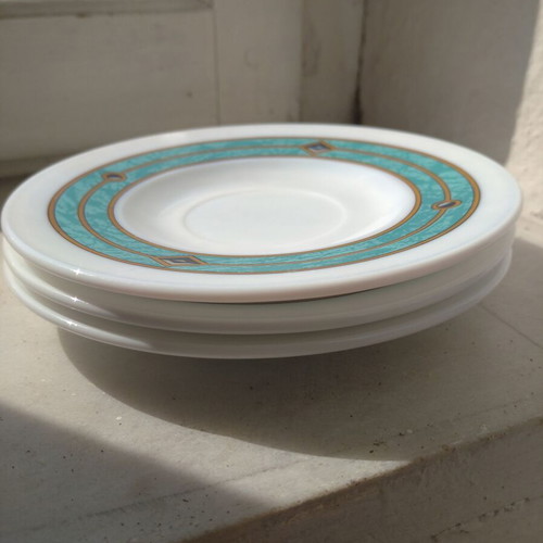 Porcelain coasters like new, set of 3 with painted design