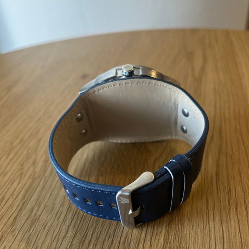 Ανδρικό ρολόι Season Time Power 48mm με μπλε δερμάτινο λουράκι καινούργιο