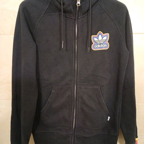 Adidas FZ HOOD FLE cotton hoodie blue size S like new