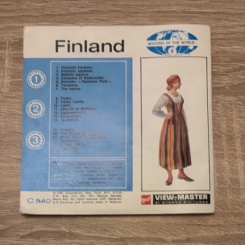 View-Master 3D Finland Set like new, 3 reels with booklet