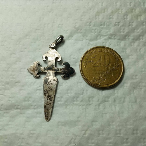 Military silver cross amulet 1720-1820, rare klepht armatolos