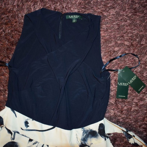 Ralph Lauren Jairo dress new, size 8, white and blue