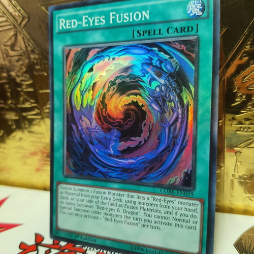 Yu-Gi-Oh! Red-Eyes Fusion card near mint, super rare