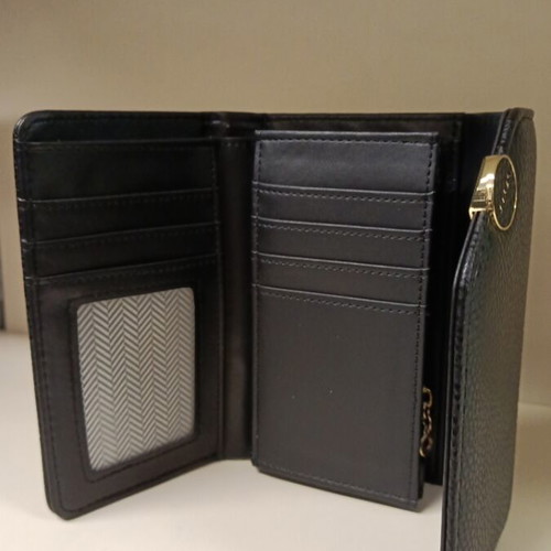 Women's wallet new black synthetic material
