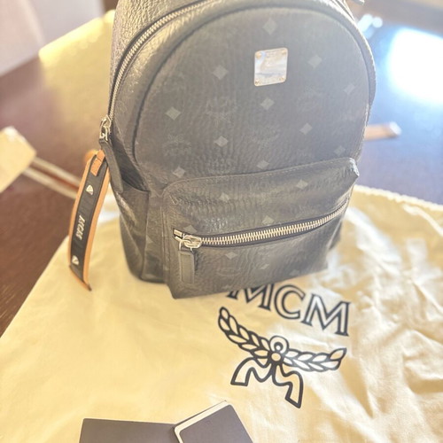 MCM backpack used, black and beige