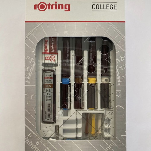 Rotring College Kit new, set of 4 rapidographs with eraser and leads