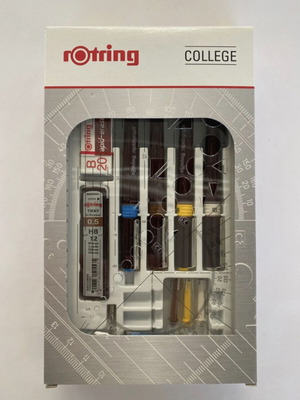 Rotring College Kit new, set of 4 rapidographs with eraser and leads
