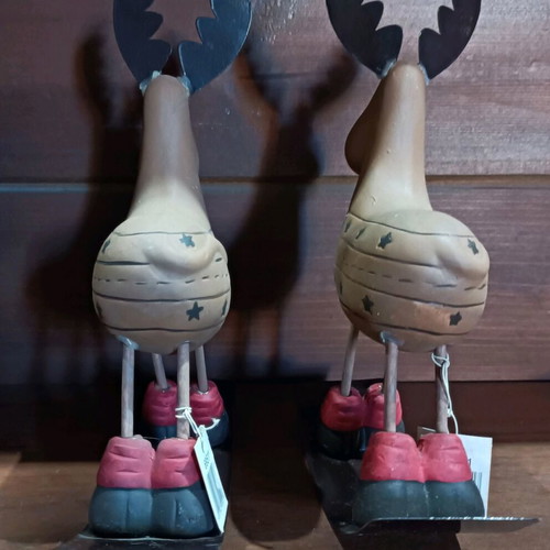 Vintage ceramic rocking reindeer set of 2 new