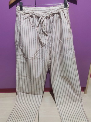 Demossa striped pants Large new, cotton fabric