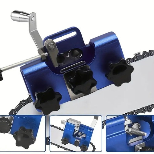 Chain grinder hand crank with 3 files new