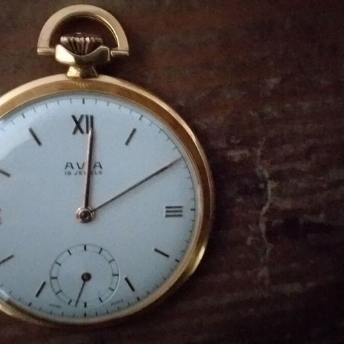 Avia pocket watch like new, Swiss, gold-colored