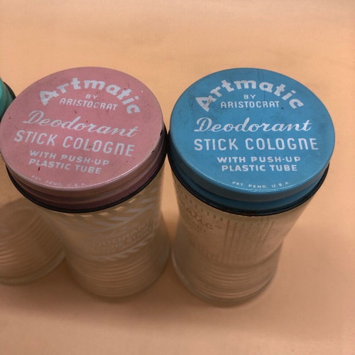 Glass jars used from aromatic deodorant stick cologne, pack of 3, made in USA