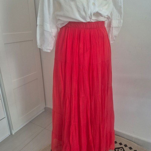 Gypsy skirt coral like new, one size cotton viscose