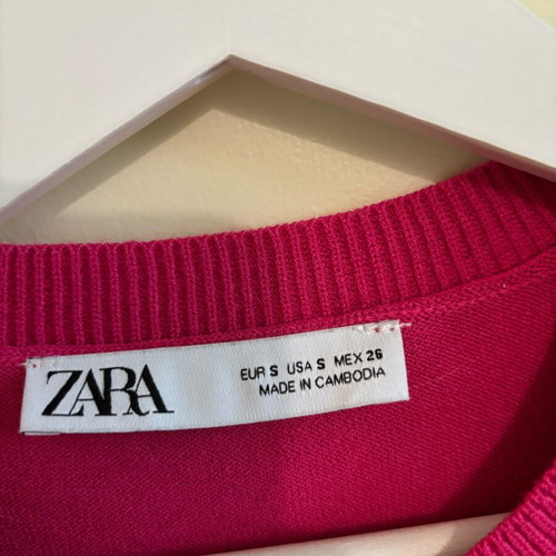 Zara skirt and blouse set fuchsia color like new