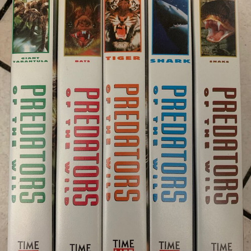 Predators of the Wild VHS tapes used, pack of 5, 1993