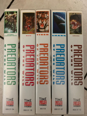 VHS κασέτες Predators of the Wild μεταχειρισμένες, πακέτο 5 τεμαχίων 1993