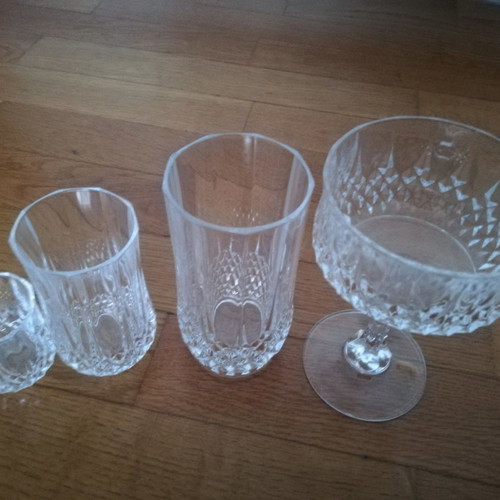 Crystal glasses used, set of 34 pieces