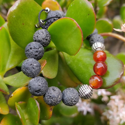 Handmade bracelet with semi-precious stones adjustable size