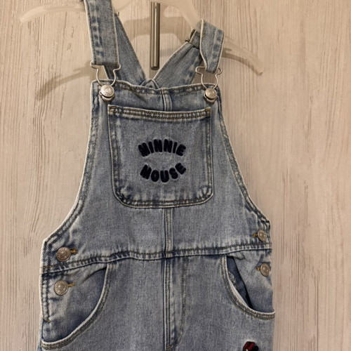 Zara Kids Minnie Mouse denim overalls like new, size 4-5 years (110 cm)