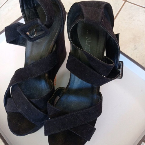 Fransa platform shoes used, black, 12 cm heel, size 40