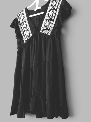 Pull & Bear little black dress with embossed motifs