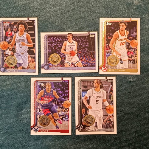 Topps Chrome NBA 5 Rookie Cards 24-25 like new